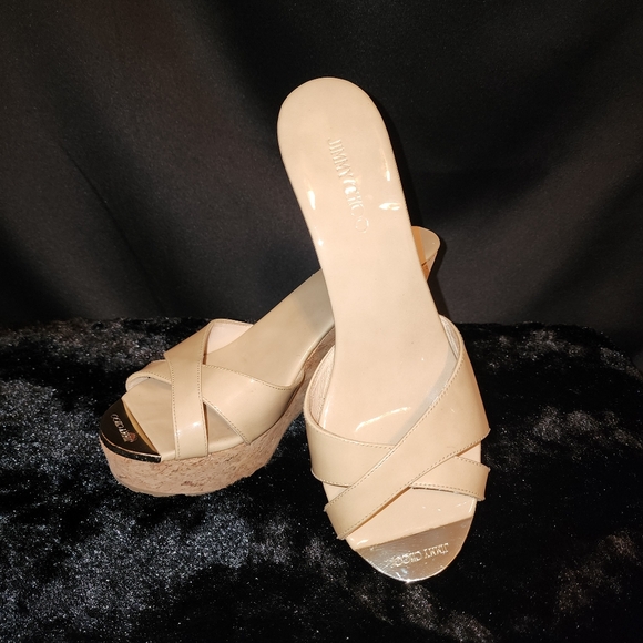 Jimmy Choo Nude Cork Wedges Size 38